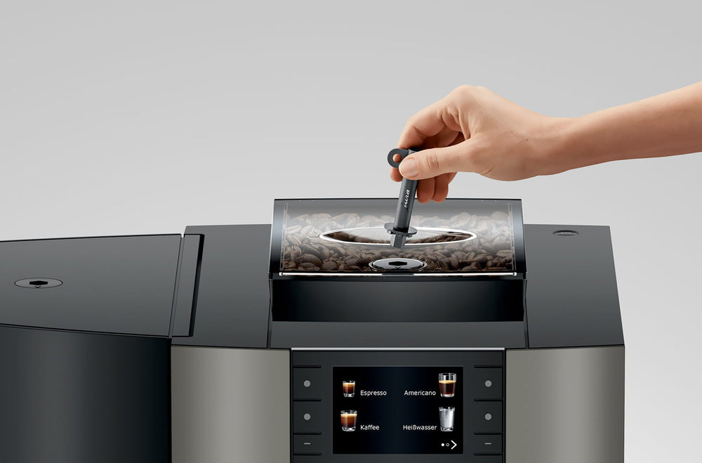 Jura X4c EA Dark Inox professional coffee machine - bean reservoir lock