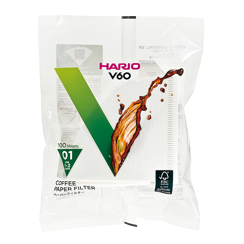 Hario V60 Paper Filters, white, size 01