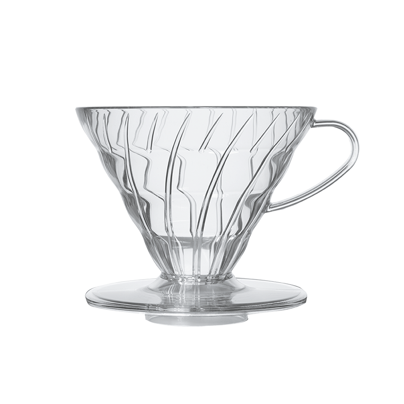 Hario V60 plastic dripper, transparant, maat 02