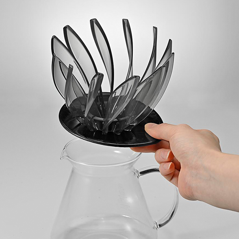 Hario V60 dripper Suiren, transparant zwart